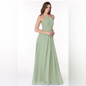 Azazie Green Halter Dress
